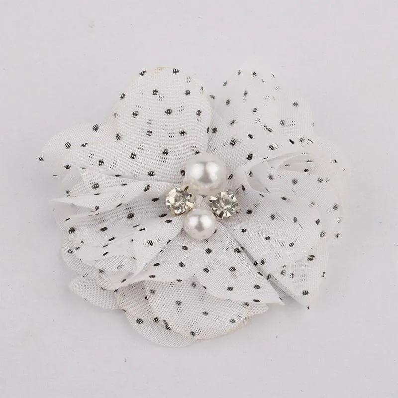 10PCS 2 35Colors Chiffon Fabric Flower