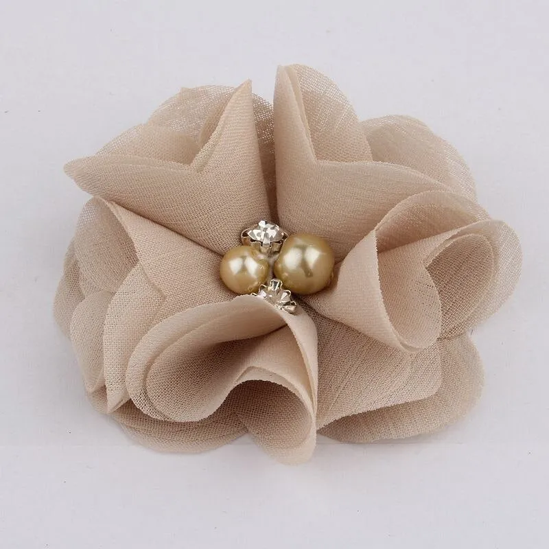 10PCS 2 35Colors Chiffon Fabric Flower