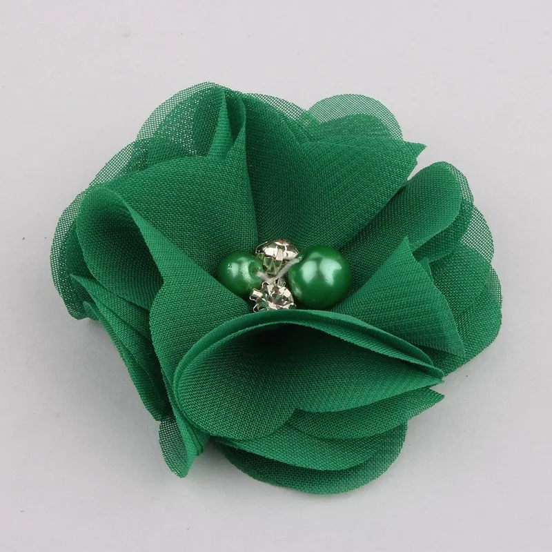 10PCS 2 35Colors Chiffon Fabric Flower