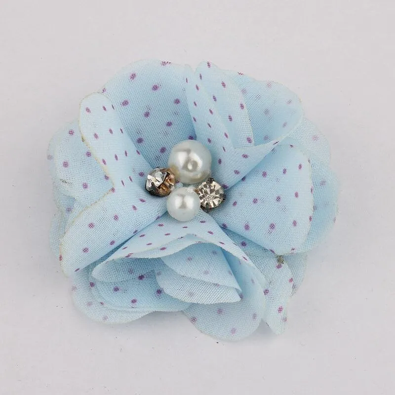 10PCS 2 35Colors Chiffon Fabric Flower