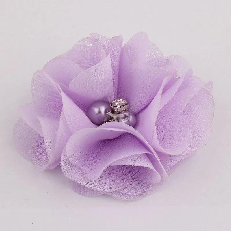 10PCS 2 35Colors Chiffon Fabric Flower