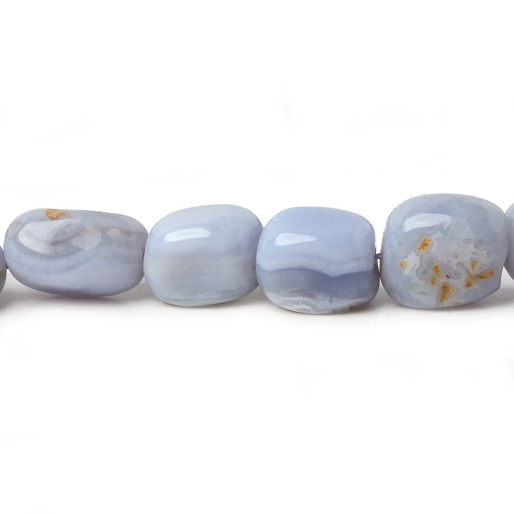 11x11-15x11mm Natural Blue Lace Agate plain cubed nugget beads 15 inch 32 pieces