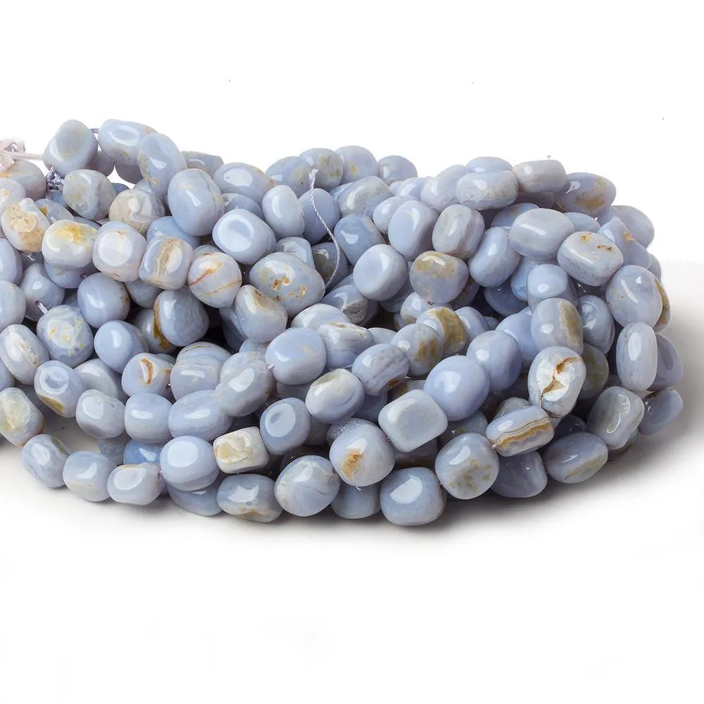 11x11-15x11mm Natural Blue Lace Agate plain cubed nugget beads 15 inch 32 pieces