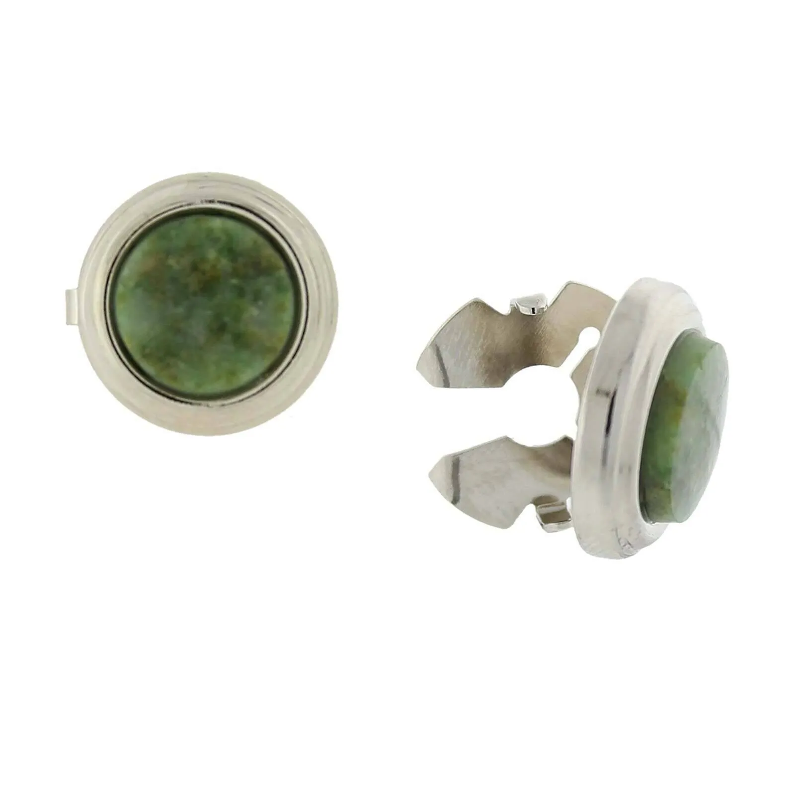 1928 Jewelry CUFF IT!® Cufflinks Genuine Gemstone Round Button Covers