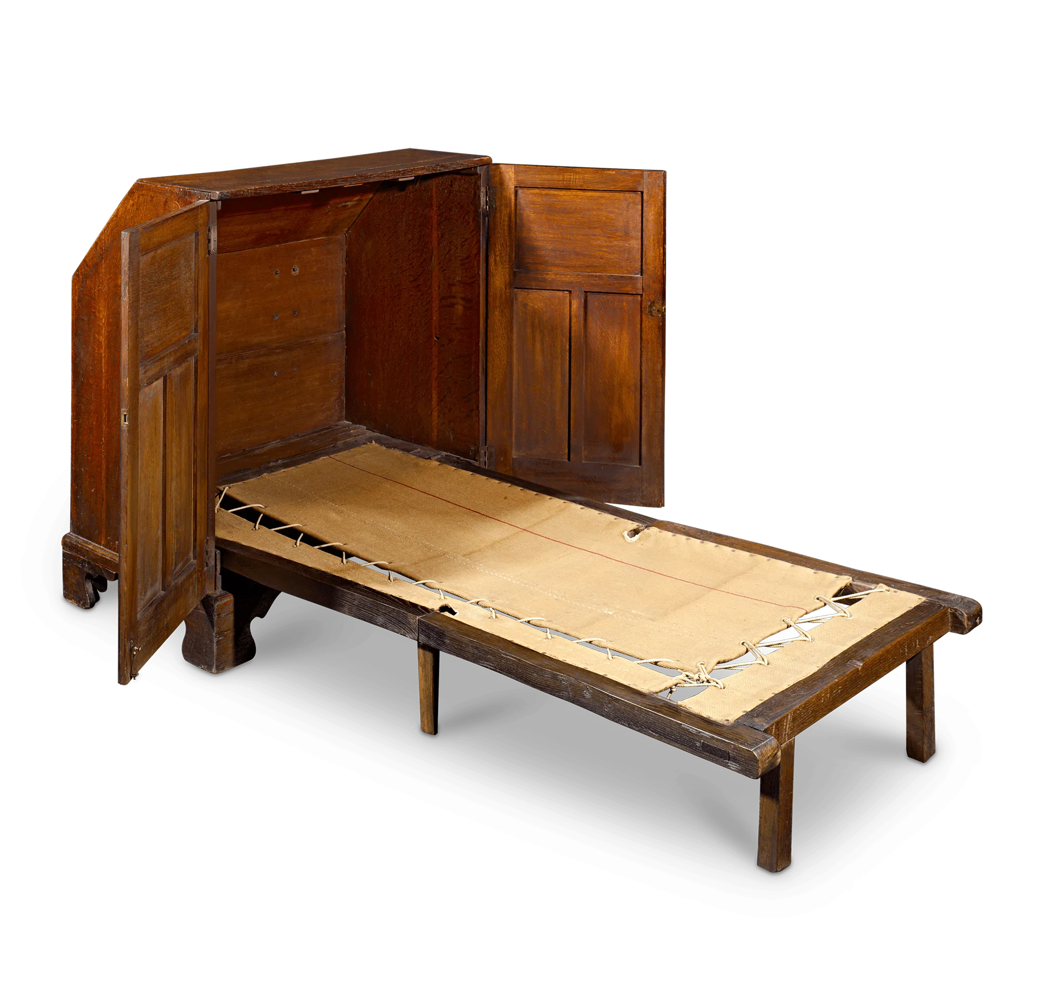 19th-Century British Campaign Bureau-Bedstead