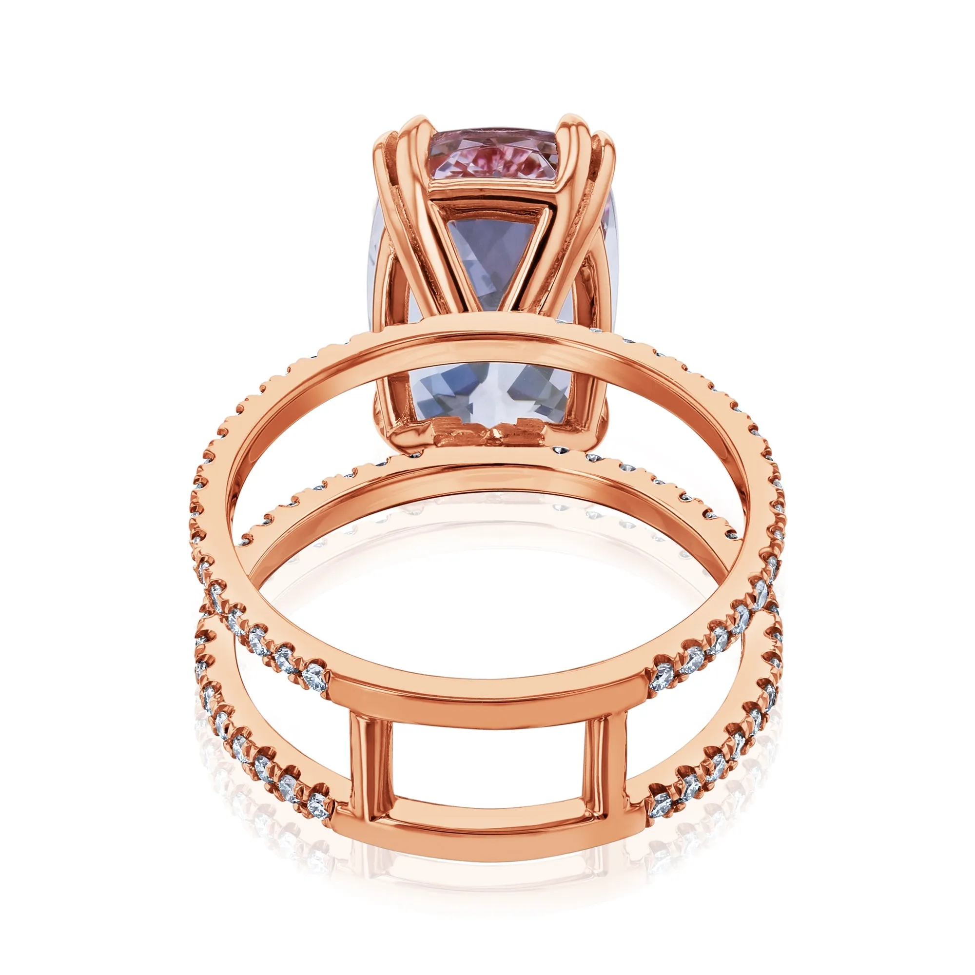 6ct.tw Morganite Parallel Double Band Ring