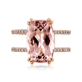 6ct.tw Morganite Parallel Double Band Ring