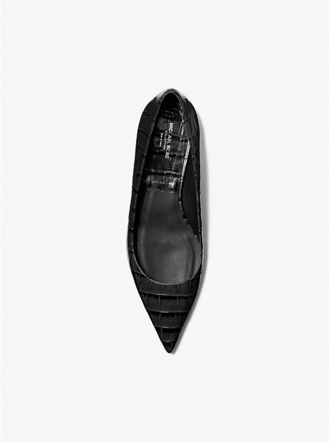 Agnes Crocodile Embossed Leather Flat