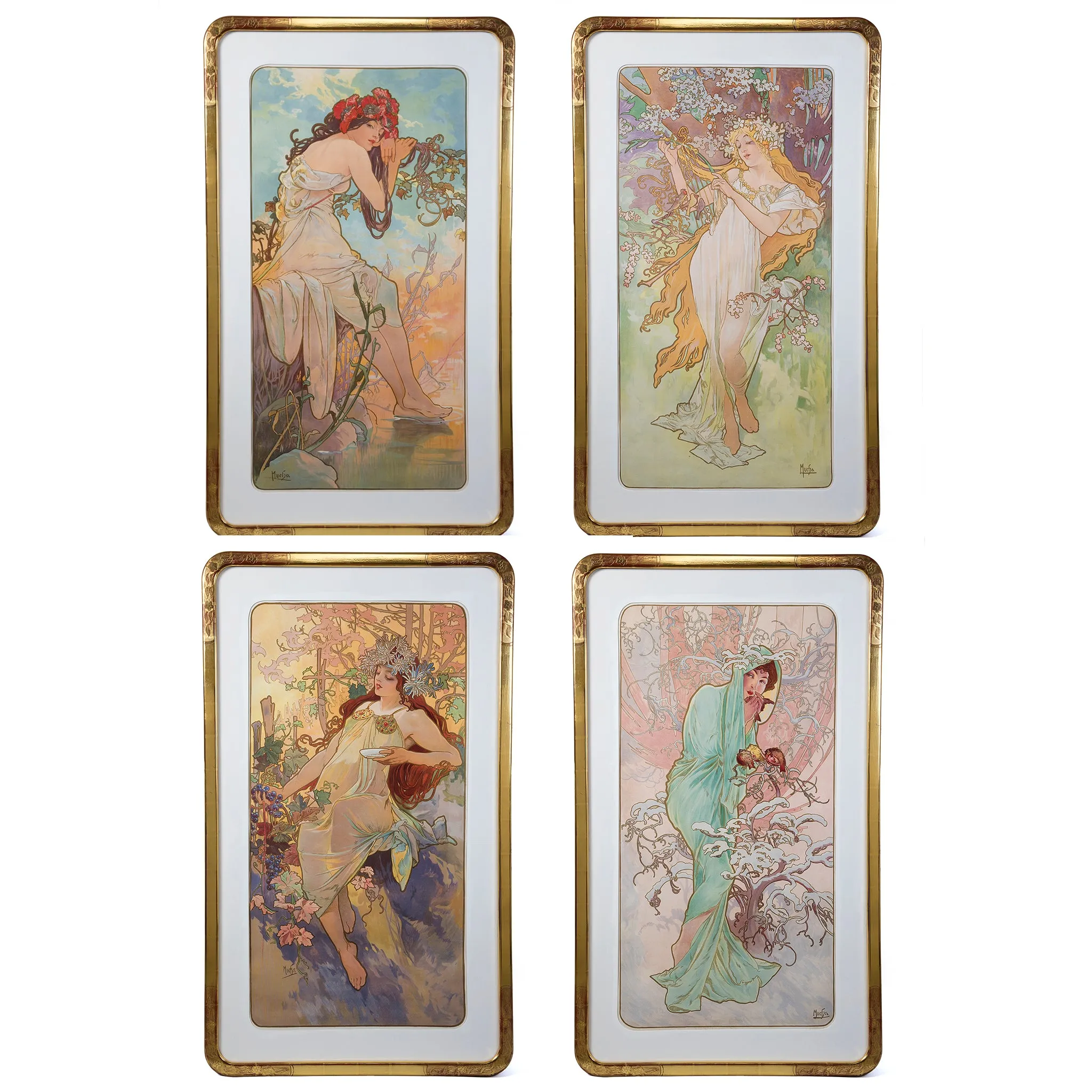 Alphonse Mucha "Les Saisons (The Seasons)"Set of Four Lithographs