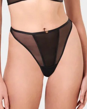 Alya Eco High-Waist Thong Black