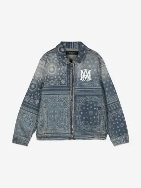 Amiri Kids MA Bandana Zip Jacket in Blue