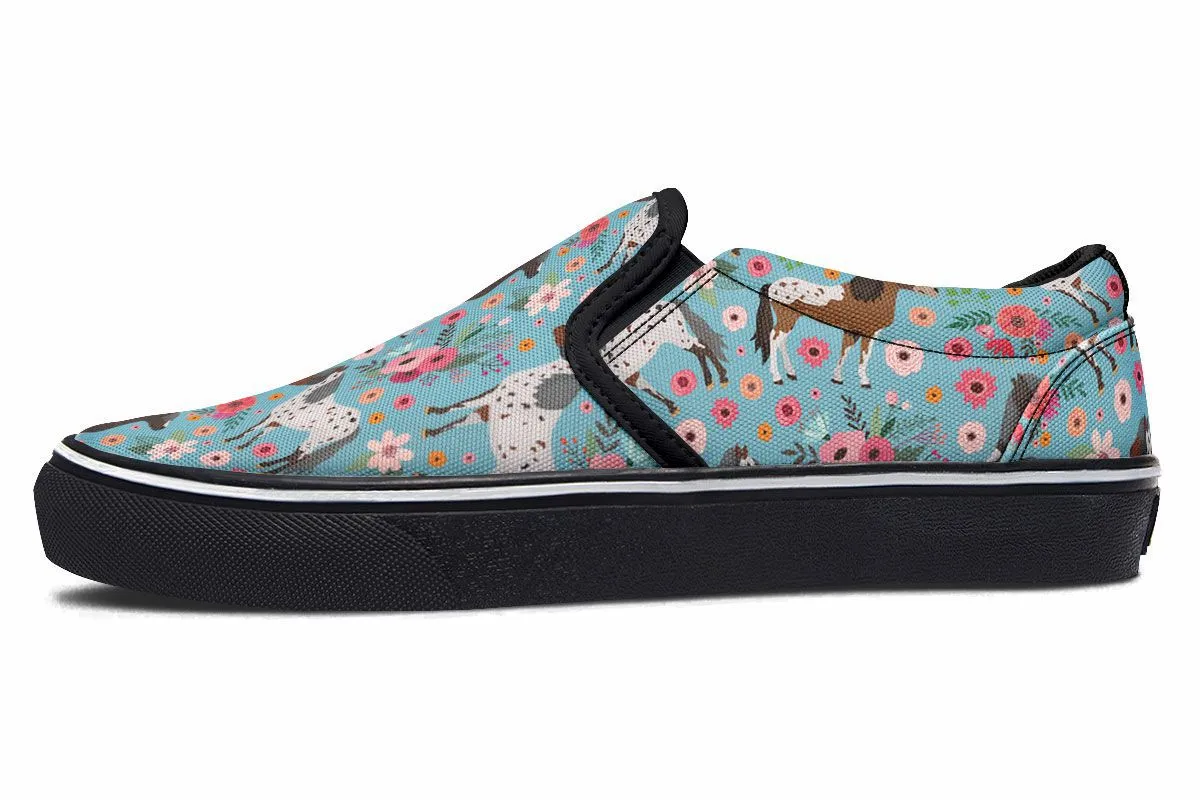 Appaloosa Horse Flower Slip-On Shoes