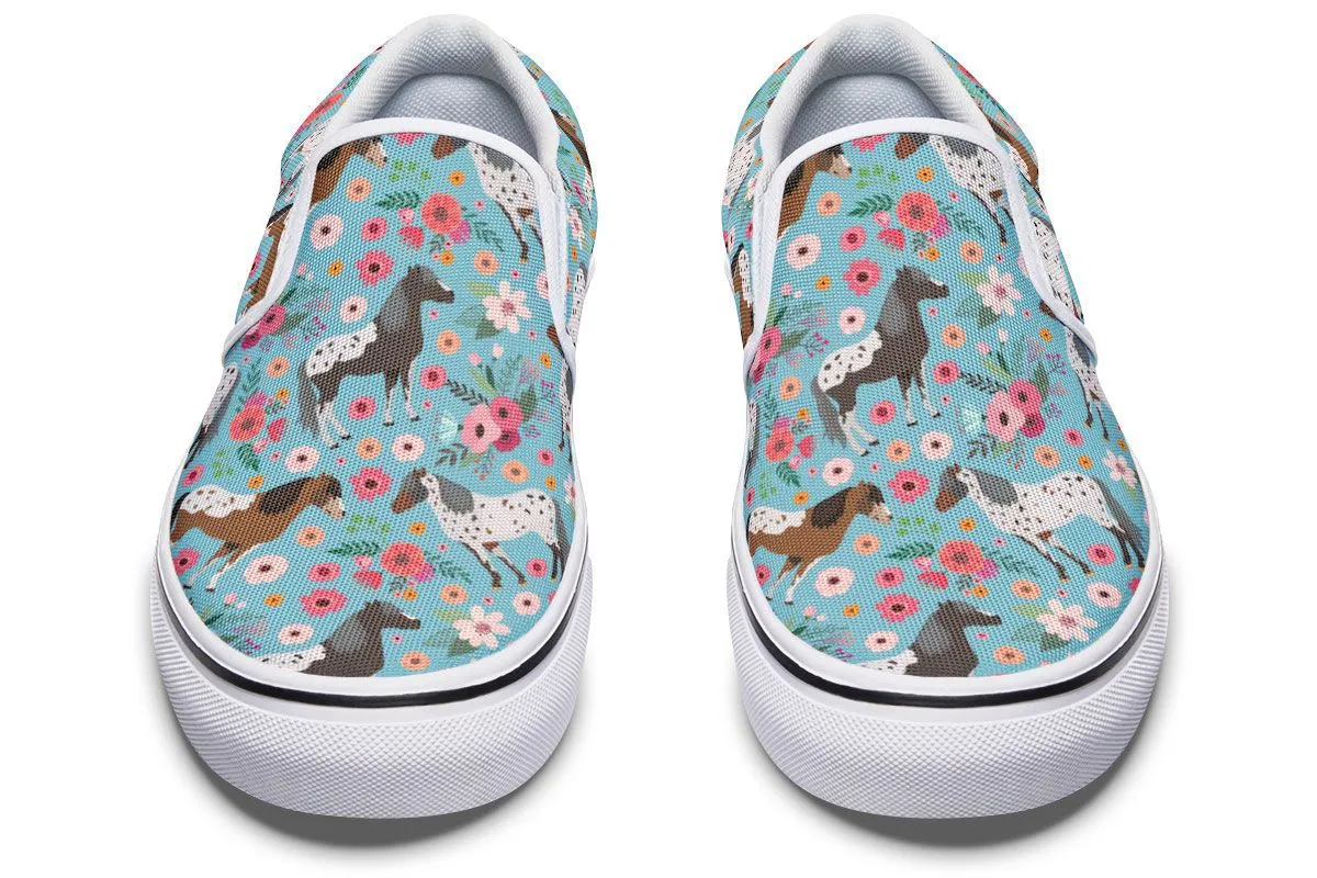 Appaloosa Horse Flower Slip-On Shoes