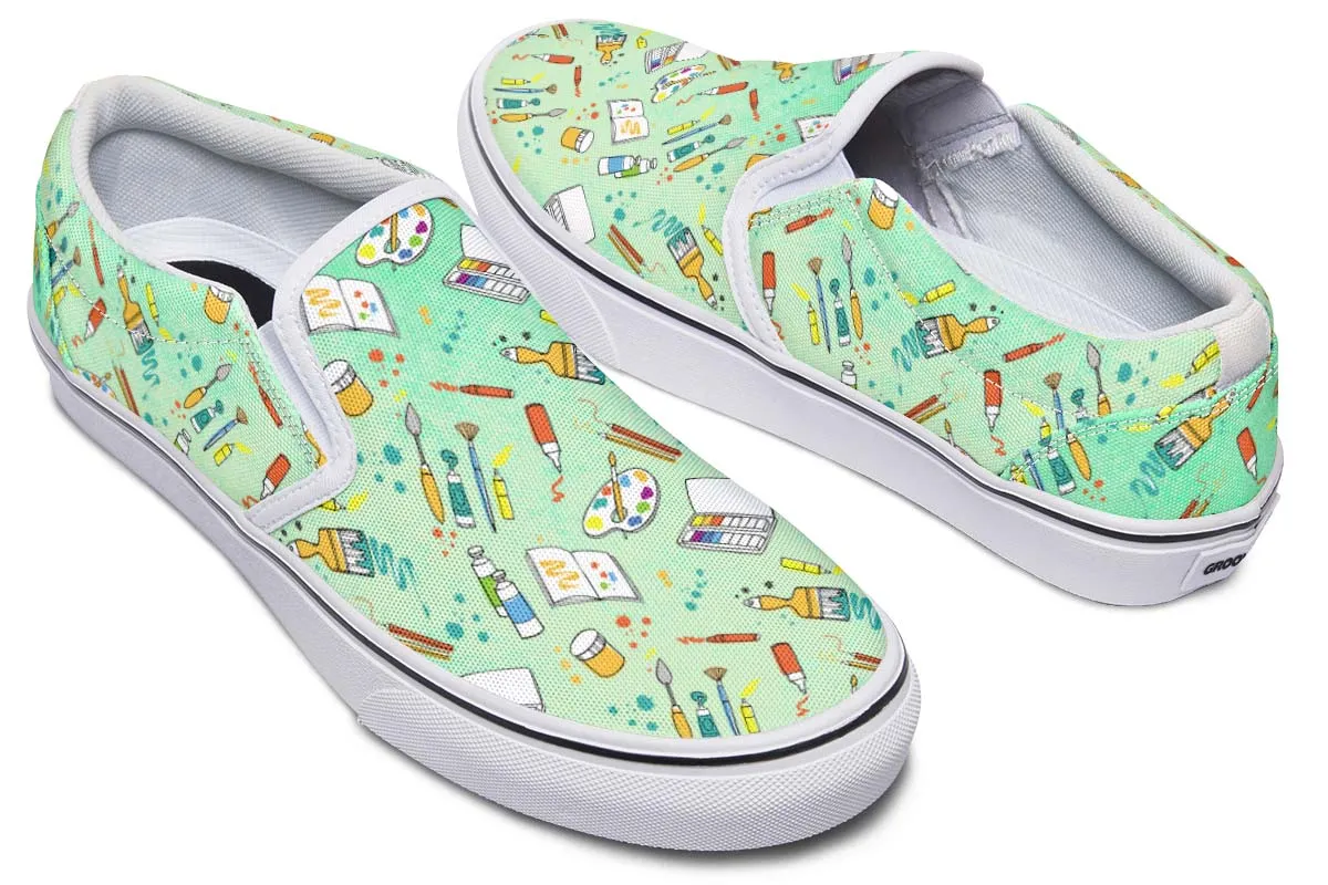 Artist Pattern Slip-On Shoes