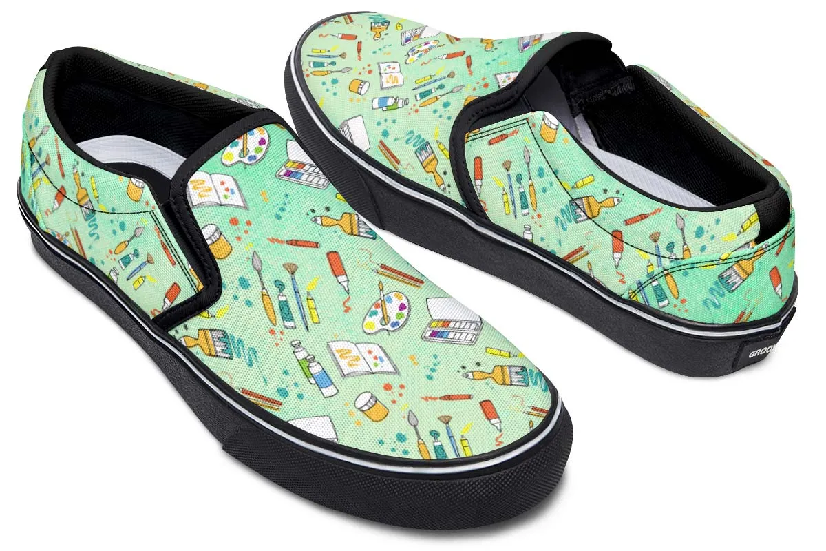 Artist Pattern Slip-On Shoes