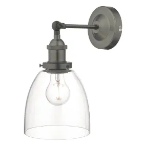 Arvin Industrial Wall Light Antique Chrome with Clear Glass Shade - CLEARANCE