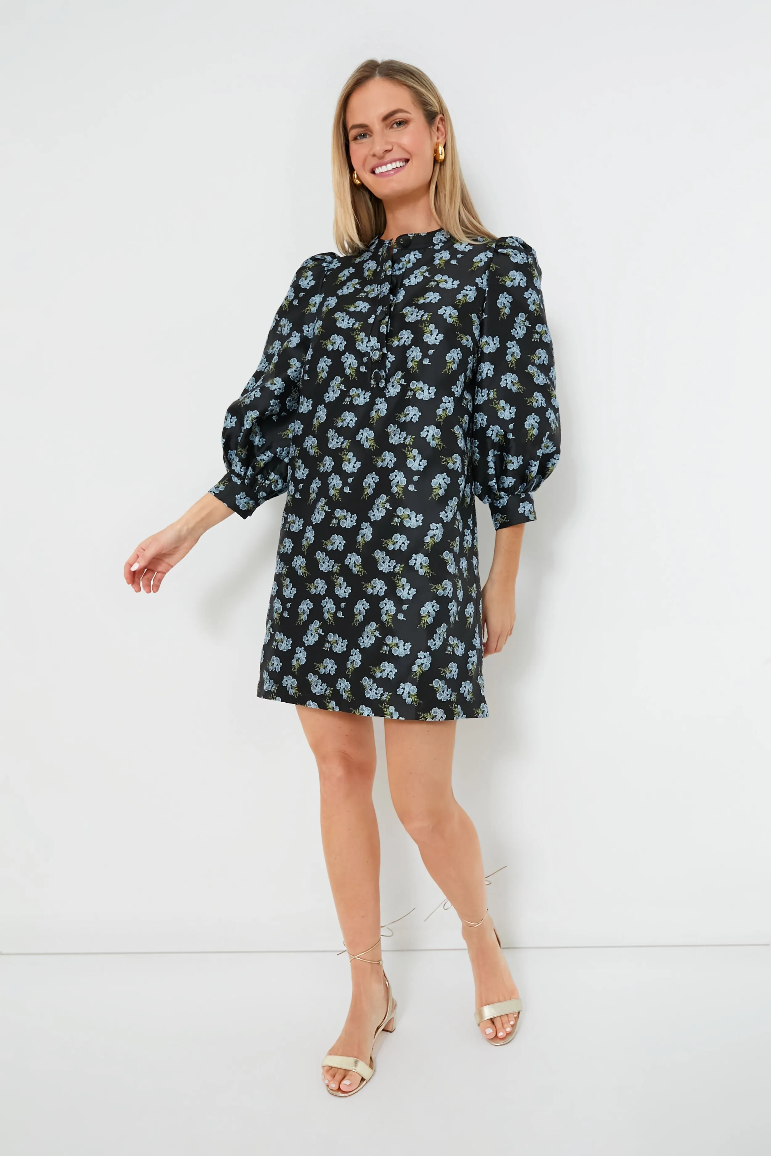 Black Heirloom Jacquard Samantha Dress