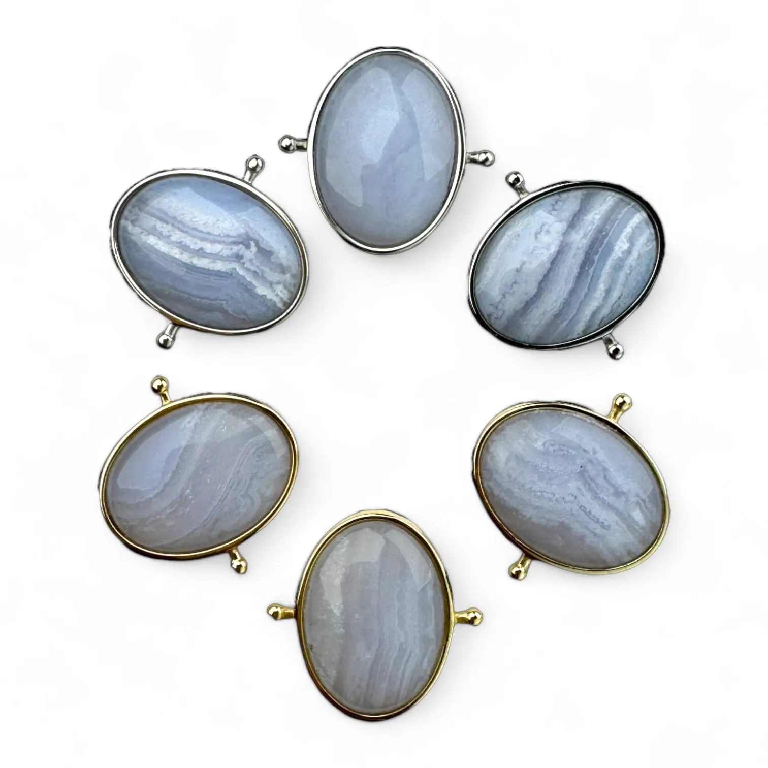 Blue Lace Agate Oval Crystal Element