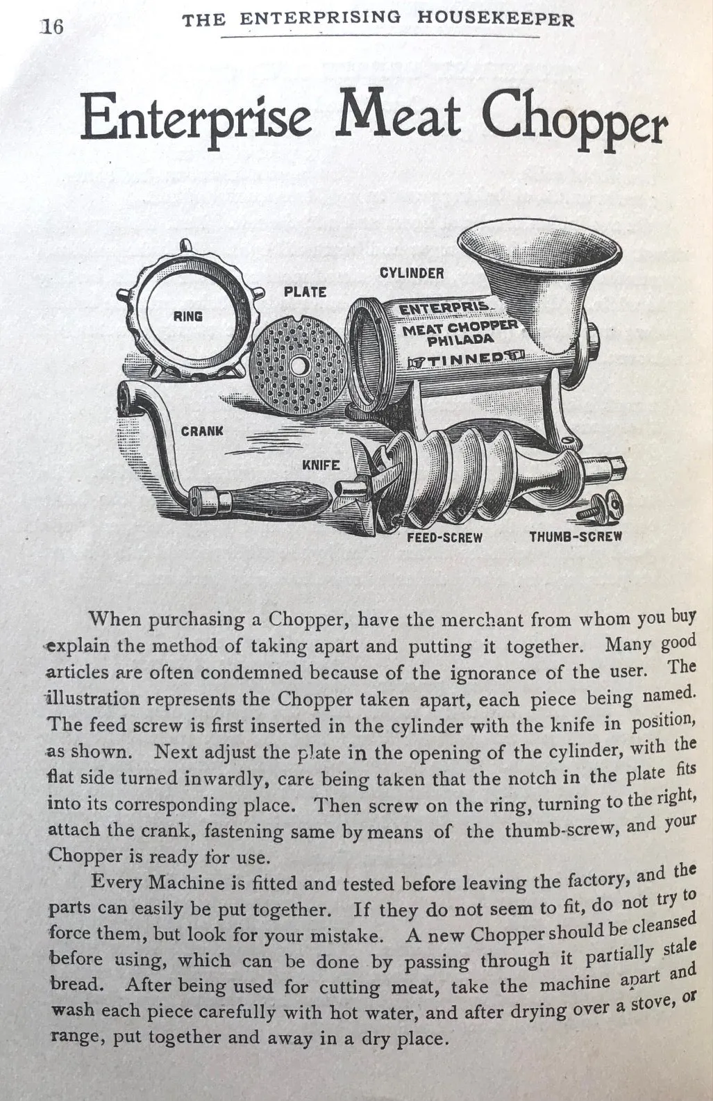 (Booklet) Helen Louise Johnson. The Enterprising Housekeeper: Suggestions for Breakfast, Luncheon and Supper.