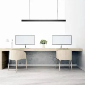 Boxy Black Linear Pendant | Integrated Power Cord | Assorted Sizes