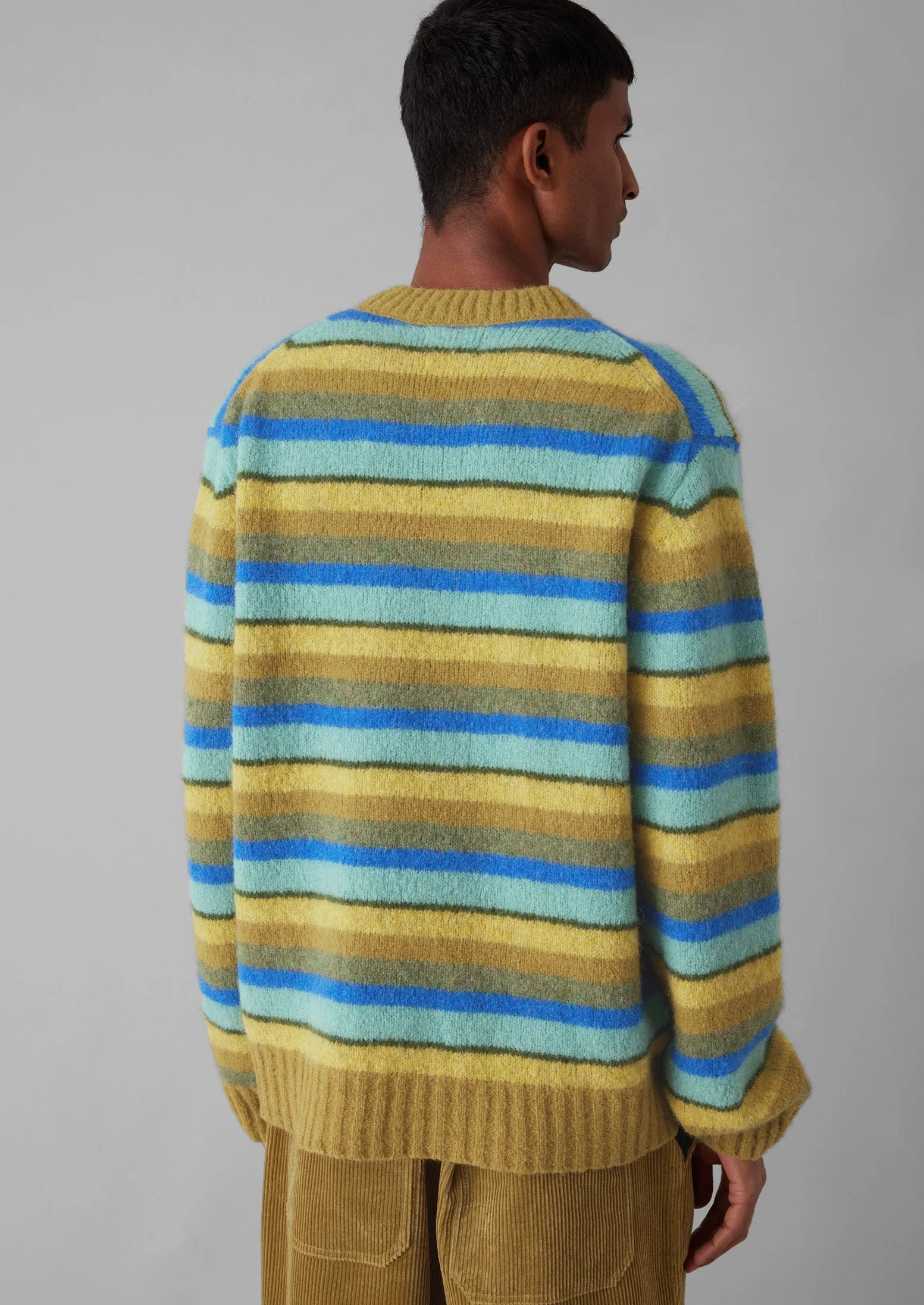 Brushed Stripe Sweater | Mustard Multi