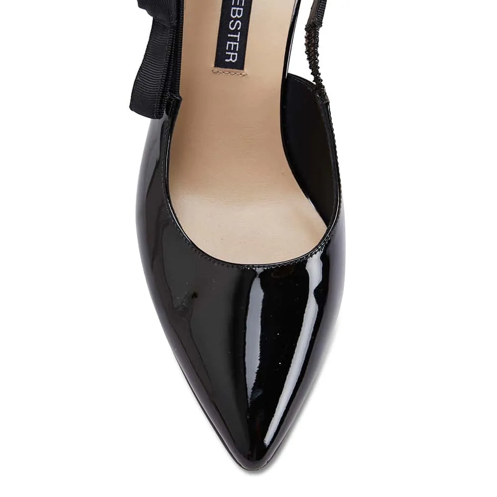 Casandra Heel in Black Patent