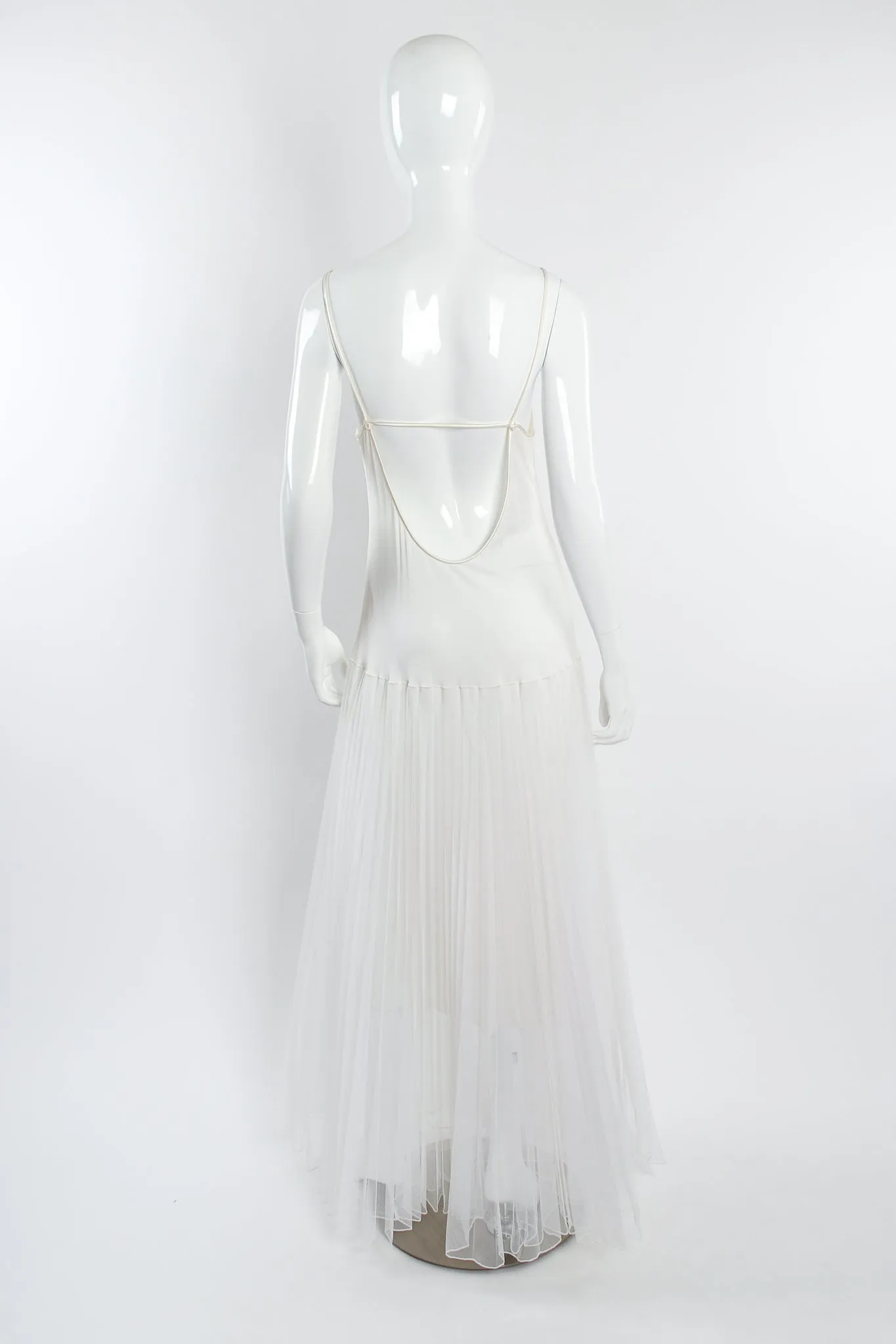 Deco Beaded Cowl Back Gown