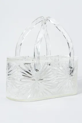 Diamond-Cut Lucite Box Bag