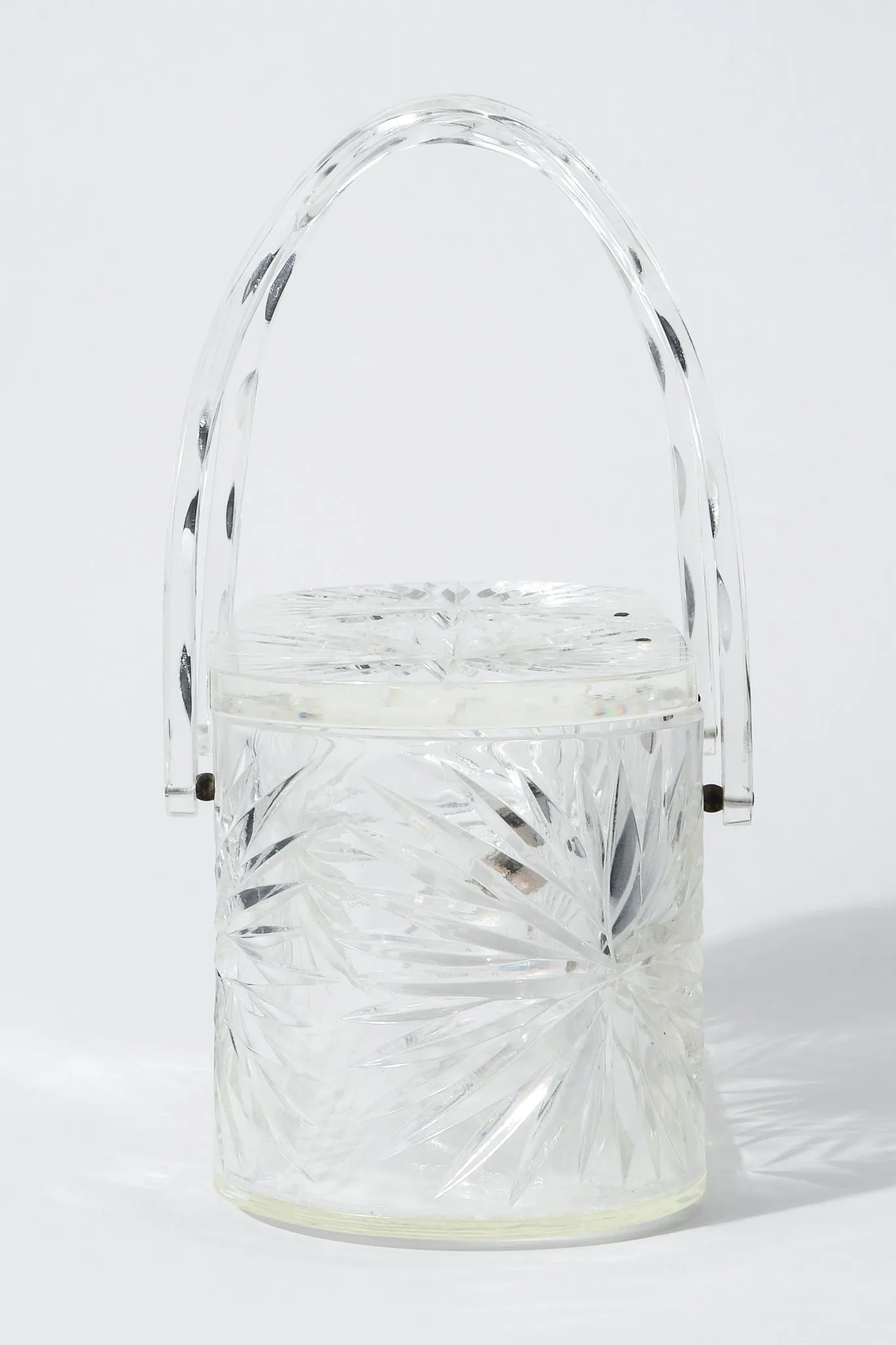 Diamond-Cut Lucite Box Bag