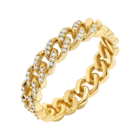 Diamond Pave Cuban Link Ring