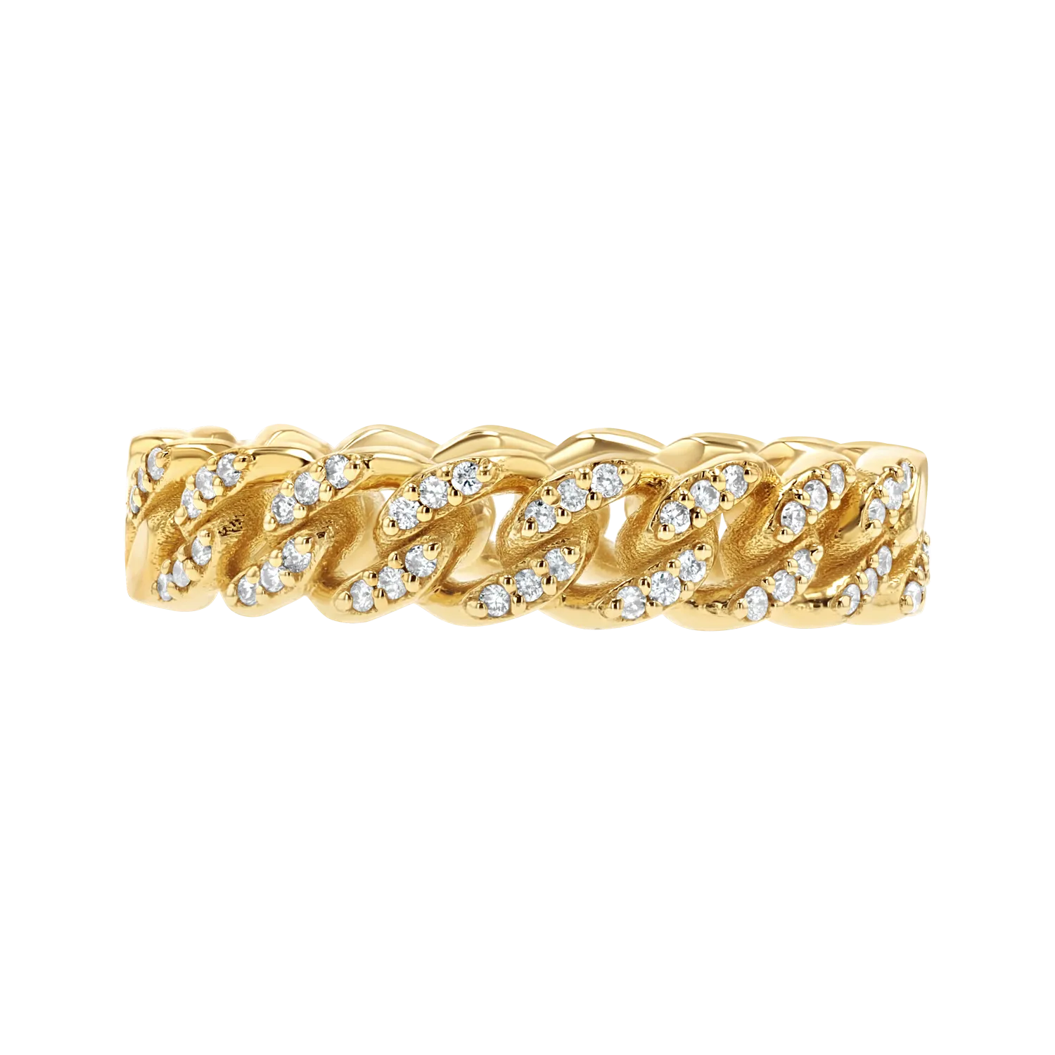 Diamond Pave Cuban Link Ring