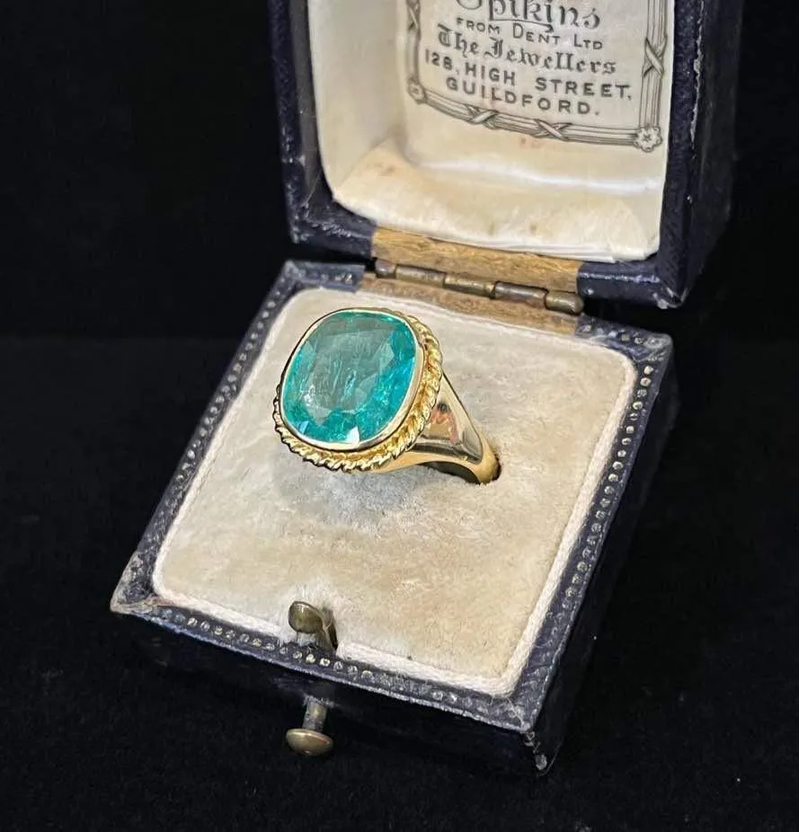 Edwardian Australian 3.80ct Colombian Emerald Ring