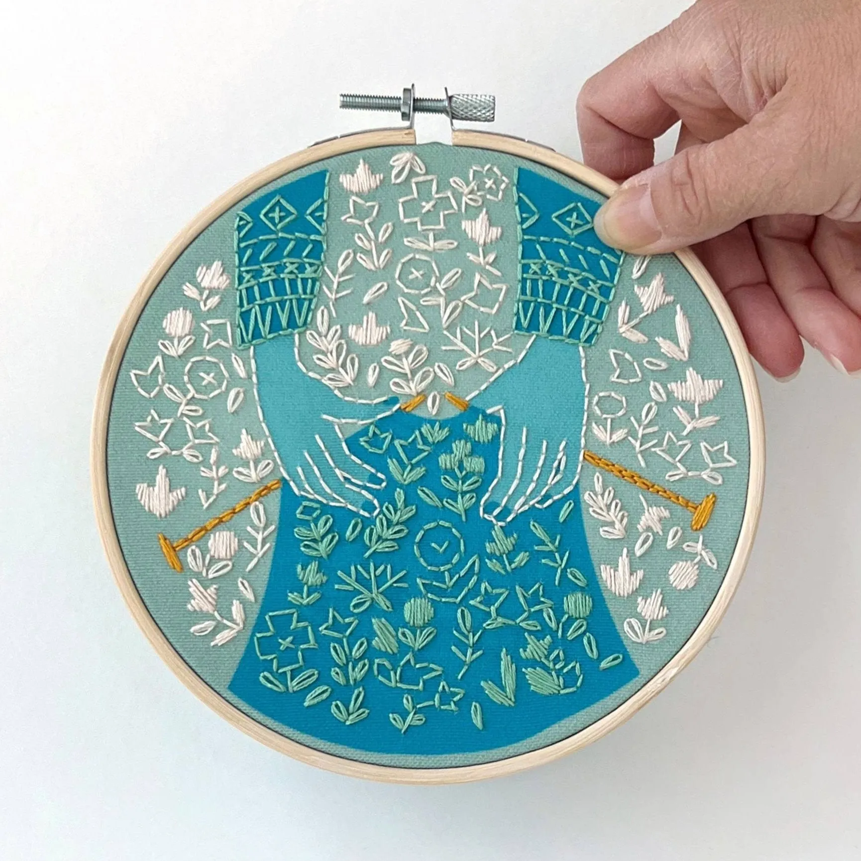 Embroidery Kit by Rikrack - Knitting Hands