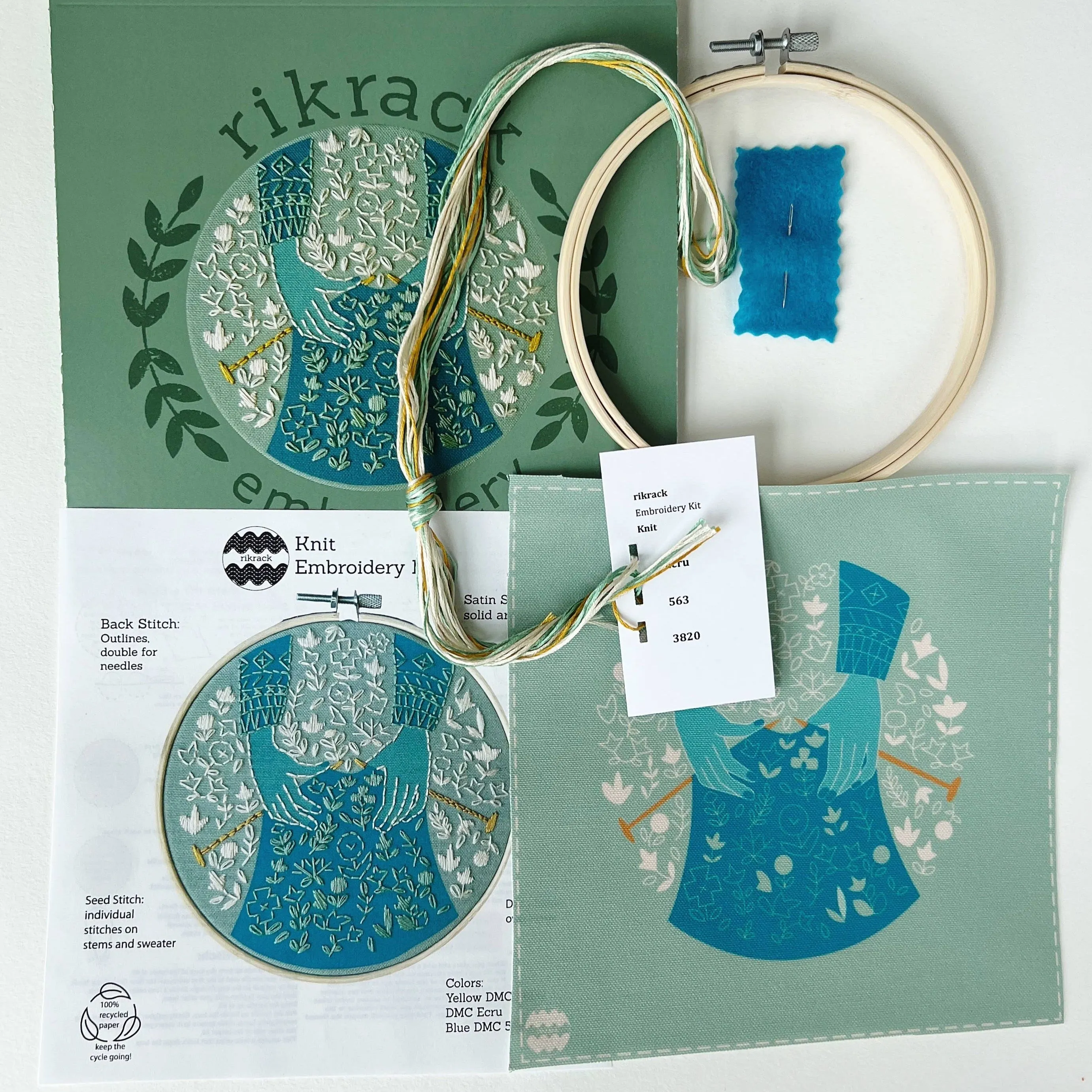 Embroidery Kit by Rikrack - Knitting Hands