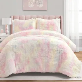 Emma Cozy Ultra Soft Rainbow Faux Fur Comforter Set