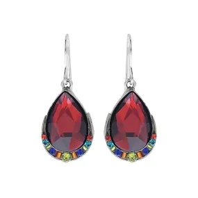 Firefly Mosaic Bold Ruby Red Teardrop Earrings