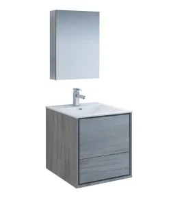 Fresca Catania 24 Ocean Gray Bath Bowl Vessel Vanity Set w/ Cabinet & Faucet