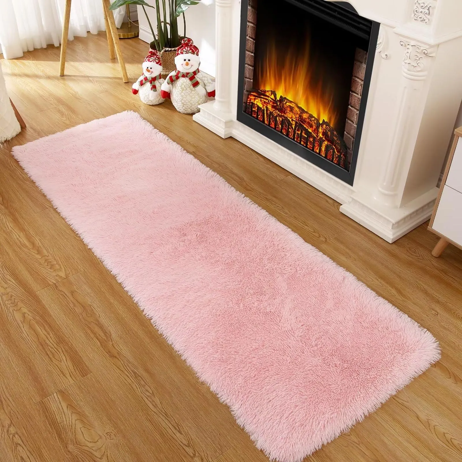 GARVEE 2x8 Runner Rugs for Living Room Bedroom Dining Room Rug Fuzzy Rug Indoor Floor Soft Carpet for Bedroom Decor,Pink