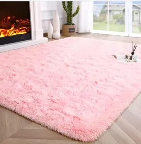 GARVEE 5x8 Rugs for Bedroom Plush Rug Non-Shedding & Easy Care, Living Room Rugs Fuzzy Rug Living Room Decor,Pink