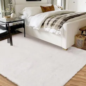 GARVEE 8x10 Area Rugs for Bedroom Plush Rug Fuzzy Rug Living Room Rugs Non-Slip Rug for Living Room Bedroom Dining Room Office,White