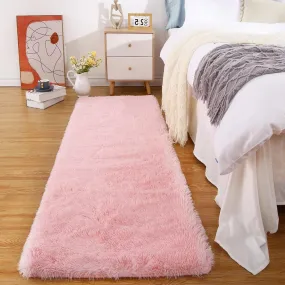 GARVEE Area Rug 2x6 Runner Rug Fuzzy Rug Hallway Mats for Living Room Bedroom Rug Fuzzy Rug Non-Slip Kitchen Rug Plush Rug,Pink