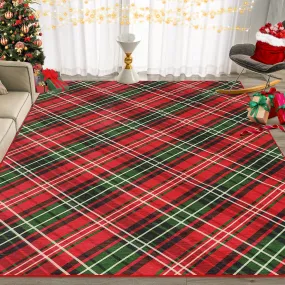 GARVEE Area Rug for Bedroom Christmas Rug Machine Washable Rug Non-Slip 4x6 Carpet for Living Room Bedroom Dining Room Kitchen,Green