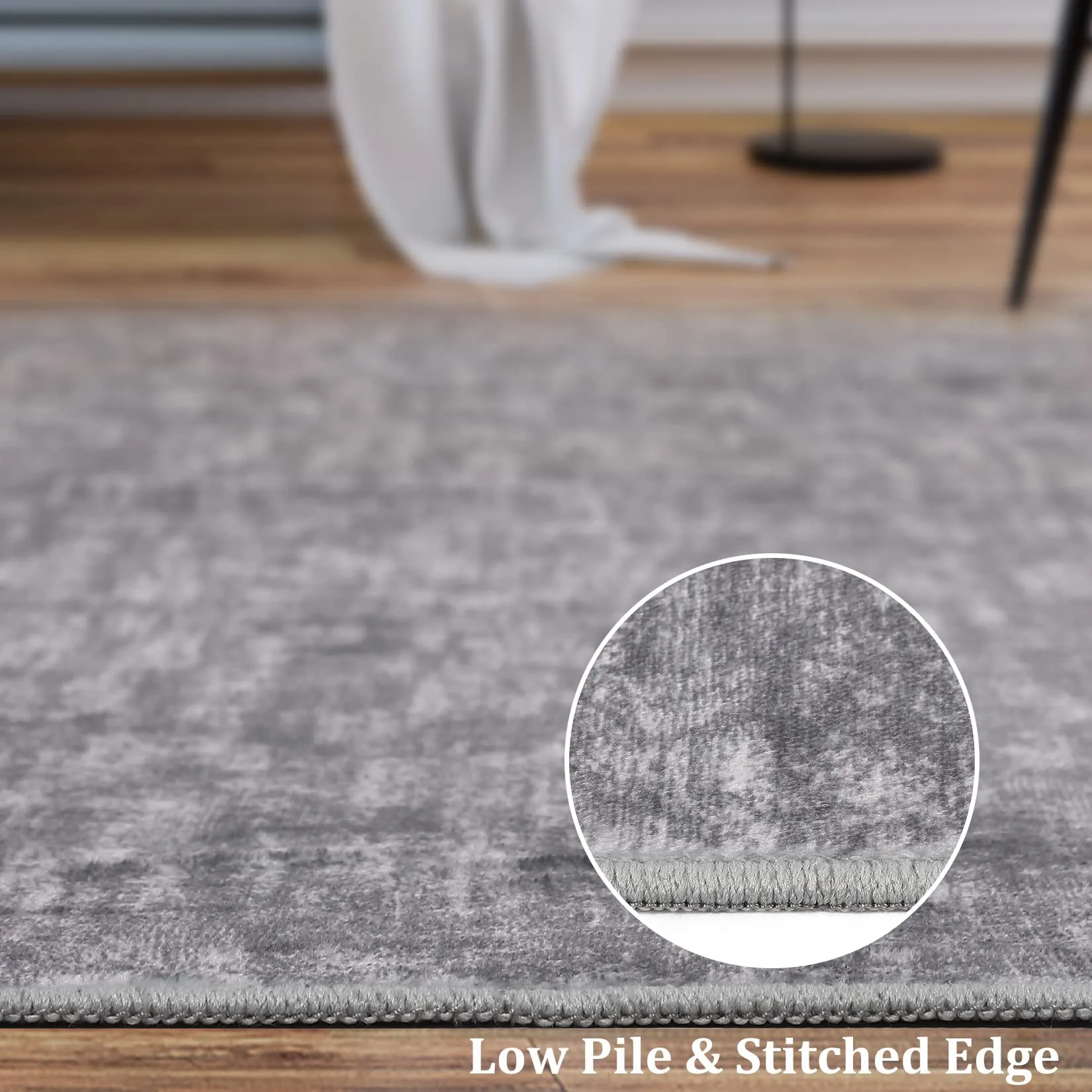 GARVEE Entryway Rug 2 x 3 Grey Small Rug Washable Throw Rug Non-Slip Kitchen Mat Modern Bathroom Rug Black Rug for Entryway Entry Doorway Entry Way Rug Door Mat Kitchen Rug, Gray