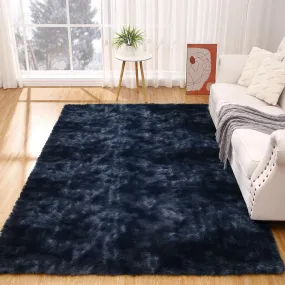 GARVEE Large Area Rug 10x13 Fluffy Rugs for Bedroom Fuzzy Rug Non-Shedding & Easy Care, Living Room Rugs Shaggy Rug Living Room Decor,Blue