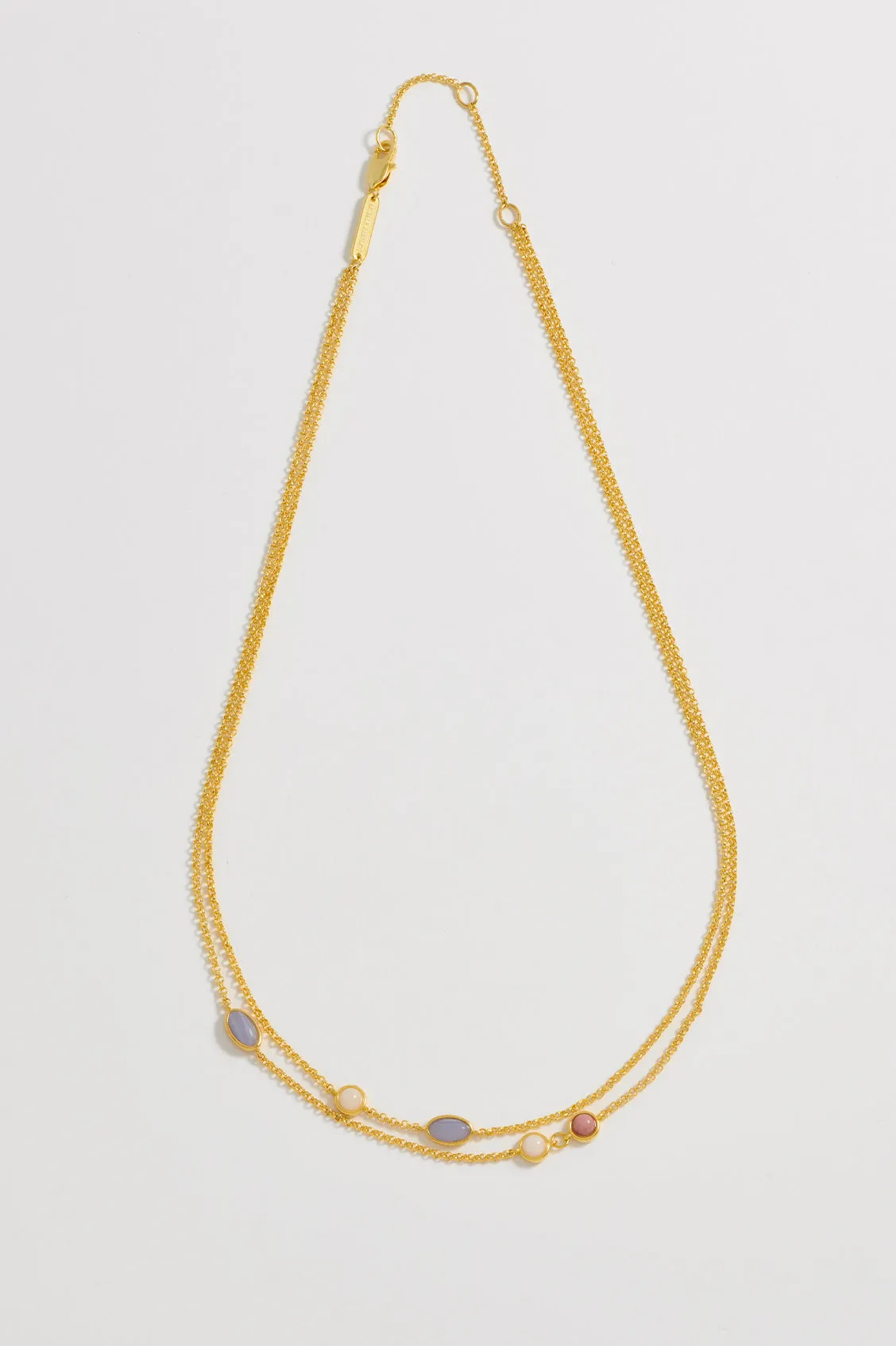 Gemstone Double Chain Necklace