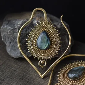 Golden Sacrament Ear Hangers - Labradorite