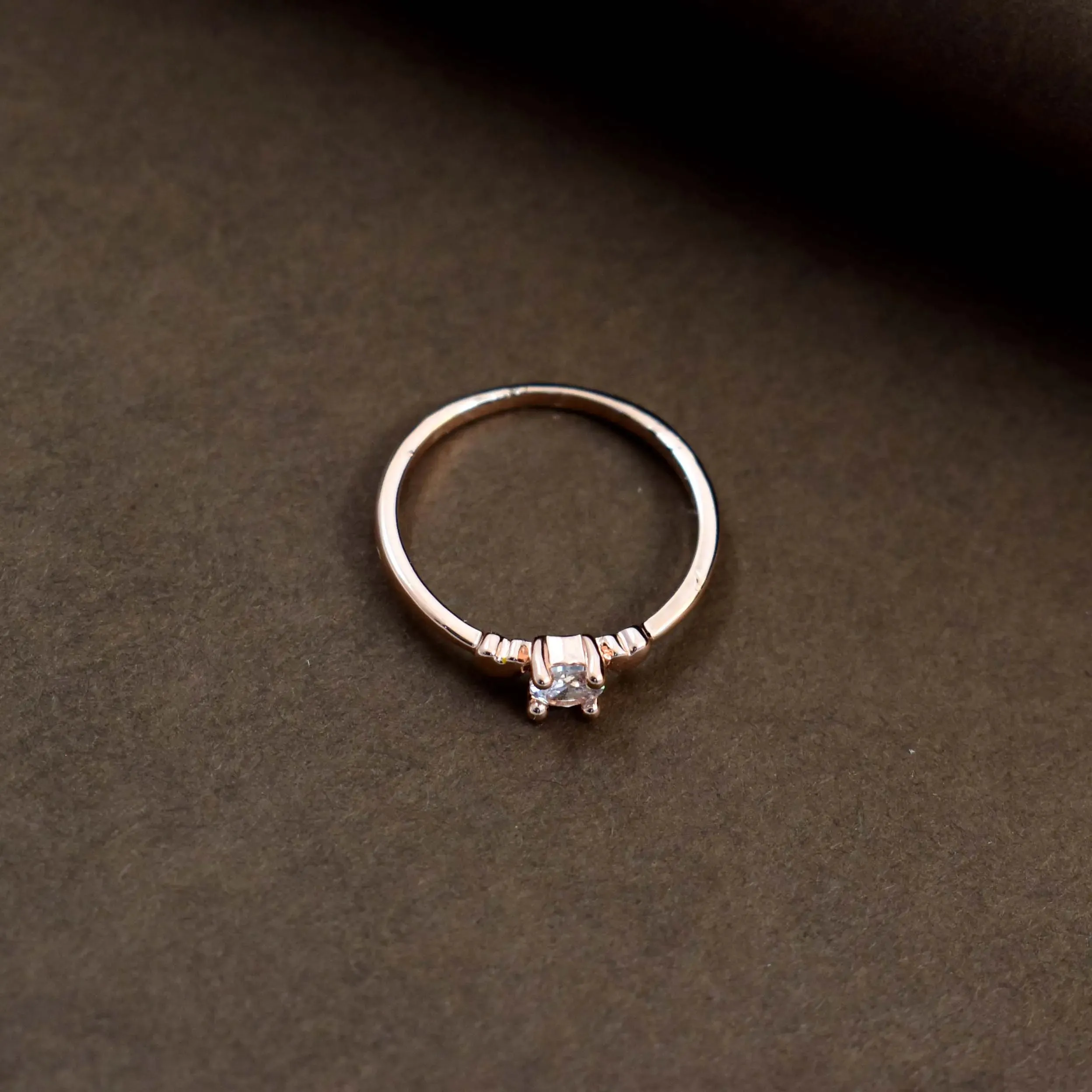 Heartbound crystal rose-gold ring