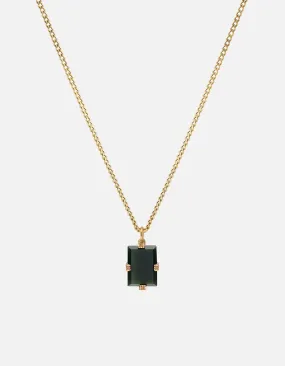 Lennox Green Agate Necklace, Gold Vermeil