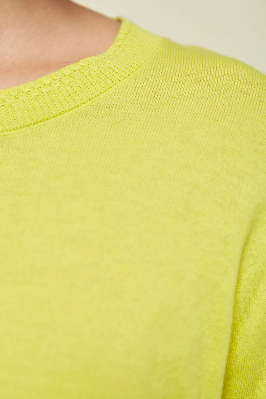 Md'M Cannon Jersey Knitted Lime Sweater