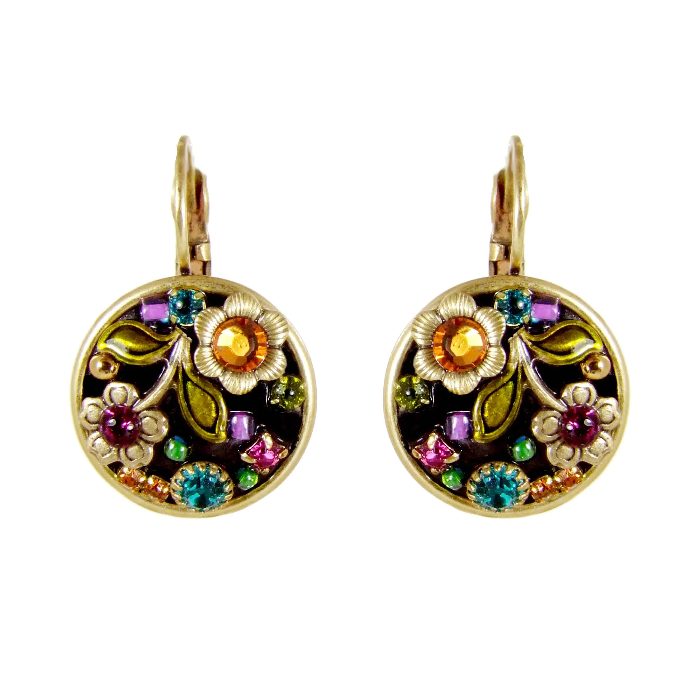 Michal Golan Midnight Garden Colorful Flower Earrings